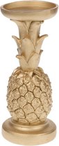 Kandelaars - kaarshouder ananas polyresin ø10x24cm - gold - 10x24x