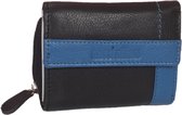 Massi Miliano Portemonnee mini Leder Unisex (A1-02-(6+9) Zwart/Navy-blauw