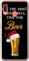 Geschikt voor Samsung Galaxy A20e hoesje - It's the most wonderful time for beer - Kerst - Quotes - Bier - Spreuken - Siliconen Telefoonhoesje