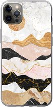 Coque iPhone 12 Pro Max - Marbre - Or - Pastel - Coque en Siliconen