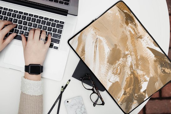 Housse ordinateur 13 pouces - Or - Beige - Abstrait - Housse ordinateur