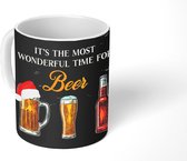 Mok - Koffiemok - Kerst - Bier - Spreuken - Quotes - It's the most wonderful time for beer - Mokken - 350 ML - Beker - Koffiemokken - Theemok