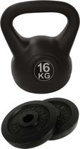 Tunturi - Fitness Set - Halterschijven 2 x 2,5 kg - Kettlebell 16 kg