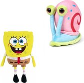 Spongebob Squarepants Pluche Knuffel + Gary de Slak Pluche Knuffel 18 cm | Nickelodeon Plush Toy | Speelgoed Knuffelpop voor kinderen | Sponge Bob Square Pants | Patrick Ster, Octo, Meneer Krabs |