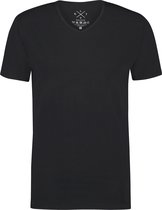 T-shirt V-Hals Ric Zwart (9901000204 - 100 - Black)