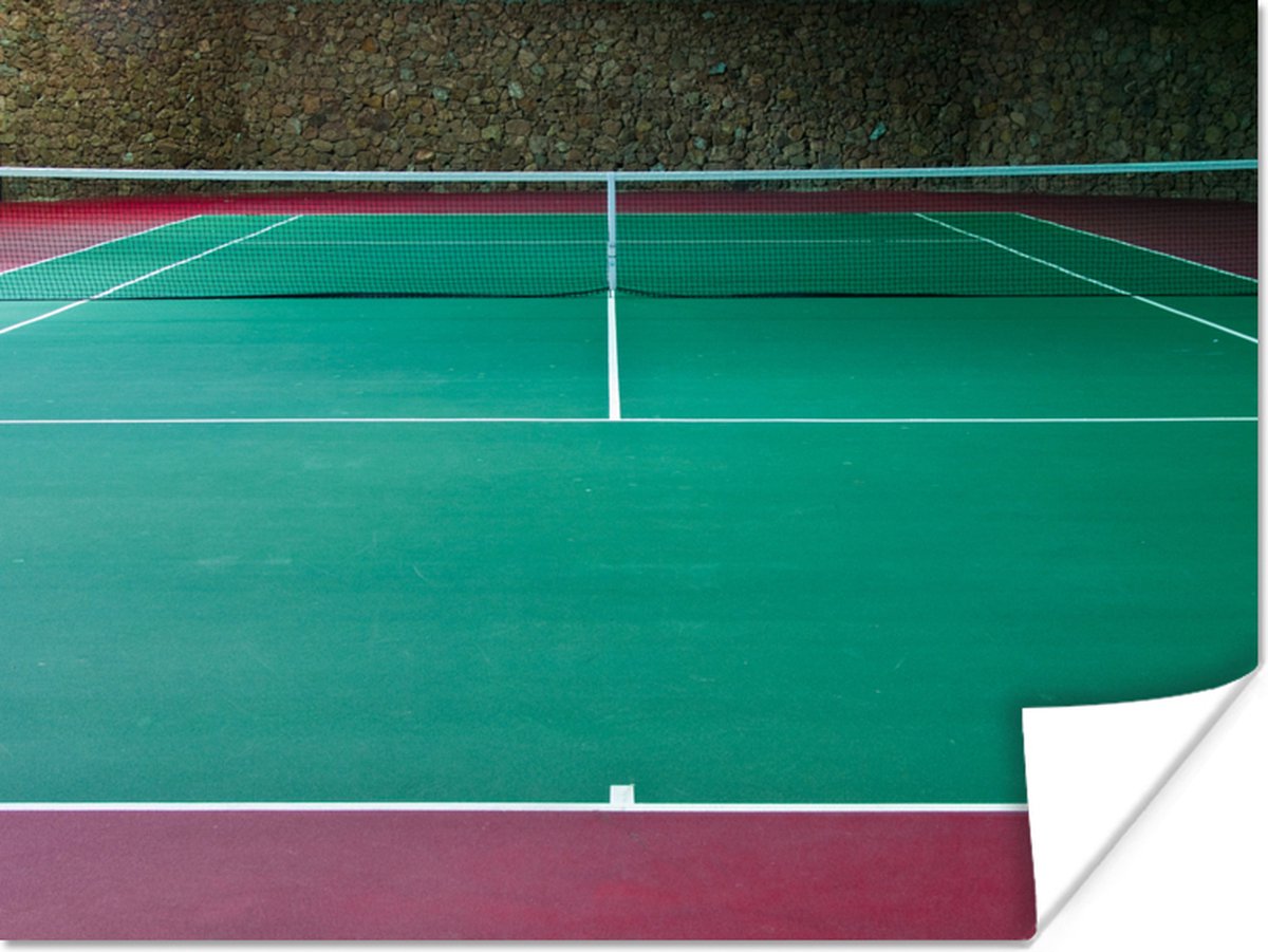 Poster Lege tennisbaan 's nachts - 80x60 cm | bol.com