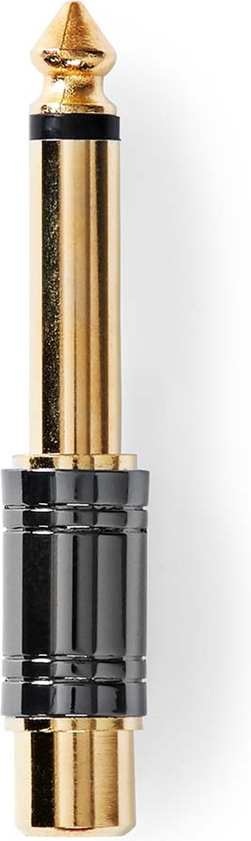 Nedis Mono-Audioadapter | 6,35 mm Male | RCA Female | Verguld | Recht | Metaal | Metaal | 1 Stuks | Doos