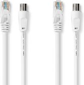 Bol.com Nedis Coax- en CAT6-Combikabel | IEC (Coax) Male / RJ45 Male | IEC (Coax) Female / RJ45 Male | Vernikkeld | RG58 | 75 Oh... aanbieding