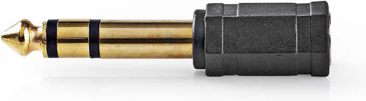 Nedis Stereo-Audioadapter - 6,35 mm Male - 3,5 mm Female - Verguld - Recht - ABS - Zwart - 10 Stuks - Envelop