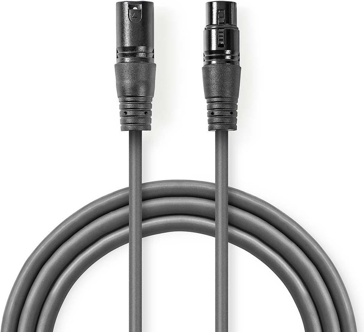Nedis DMX-Adapterkabel - XLR 3-Pins Male - XLR 3-Pins Female - Vernikkeld - 15.0 m - Rond - PVC - Donkergrijs - Gift Box