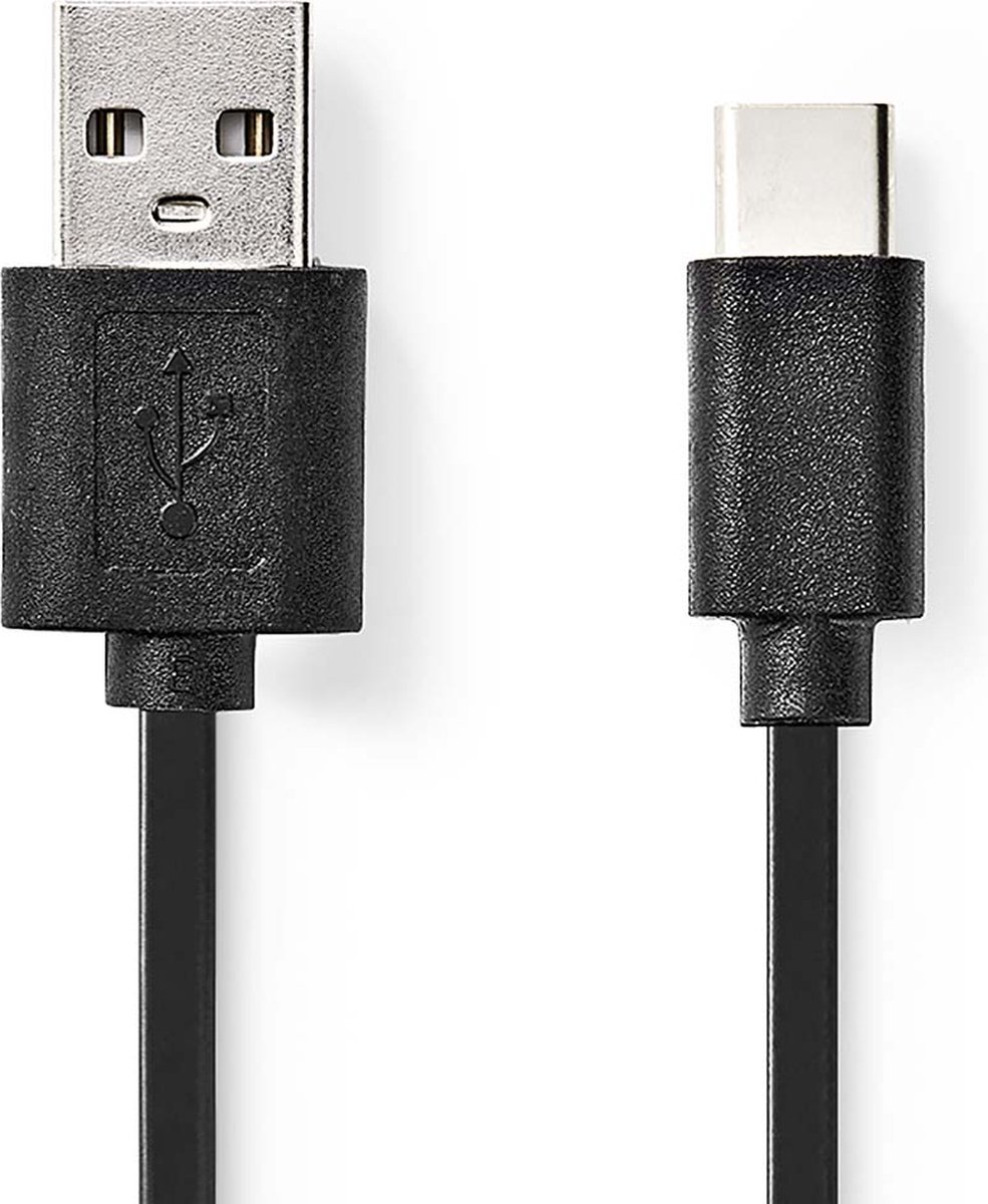 USB 2.0-Kabel | Type-C Male - A Male | 0,1 m | Zwart