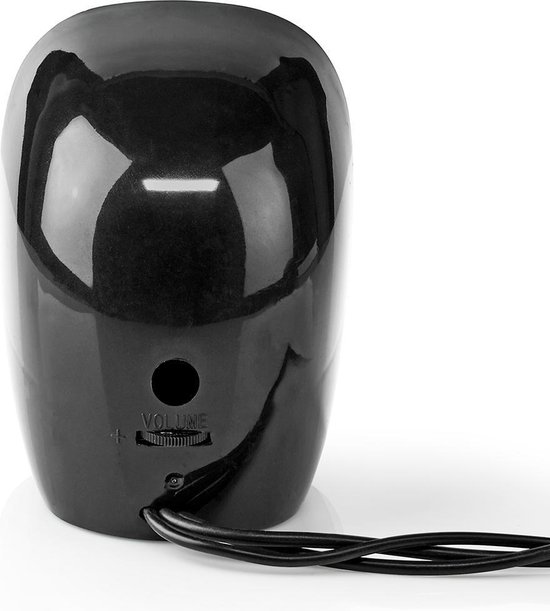 Haut-Parleurs PC Nedis 2.0 - 12W Puissance, Prise Jack 3,5mm - Noir/Argenté - Son Clair Et Puissant