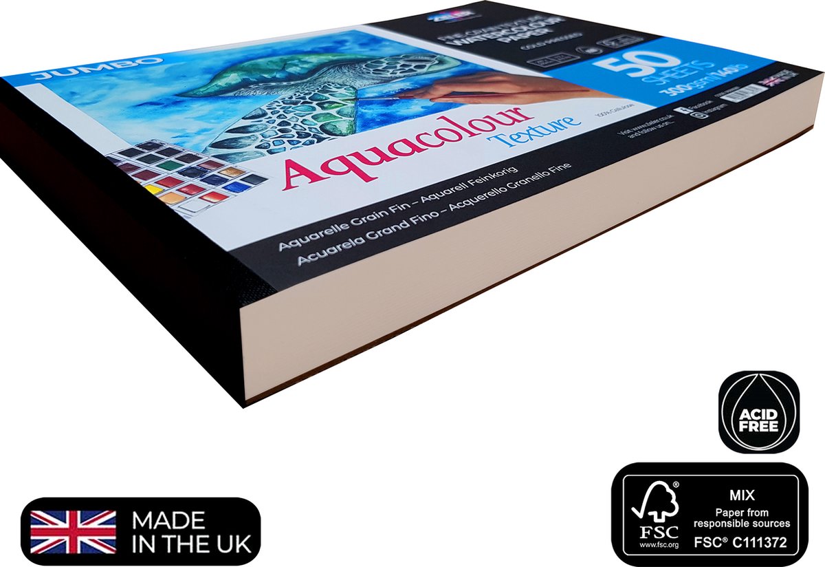 Zieler A3 Aquarelpapier - Aquarelblok 50 Vellen - Aquarel Papier 300 gram - Schetsboek