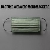 Winter wegwerp mondmaskers pastel - Groen - per 10 stuks