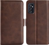 Samsung Galaxy M52 Hoesje - MobyDefend Luxe Wallet Book Case (Sluiting Zijkant) - Bruin - GSM Hoesje - Telefoonhoesje Geschikt Voor: Samsung Galaxy M52