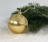 Oneiro's luxe kerstbal SHINE Mat Goud– ø80 mm - kerstbal - luxe verpakking – kerstcollectie – kerstdecoratie – kerstboomhanger – kerstversiering – goud