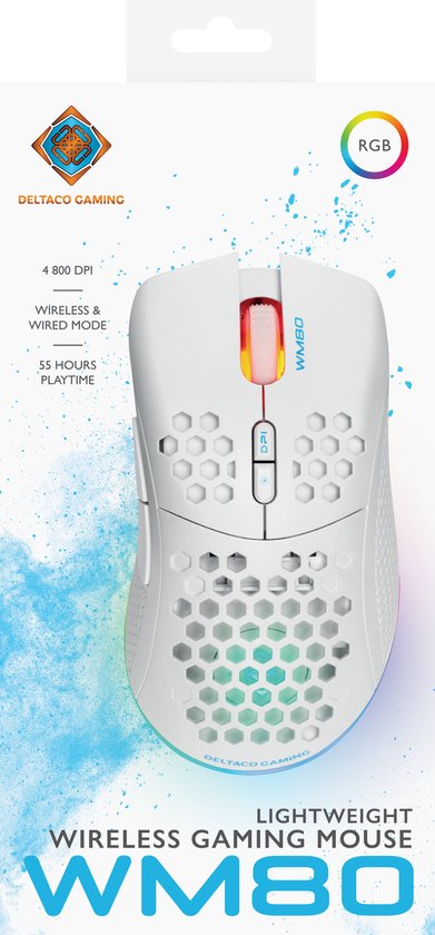 A.JAZZ NJ08 Tri-Mode Kabellose Gaming Maus, 1000Hz 70g Leicht, PC Mouse Mittel-Groß Ergonomisch, 12800 DPI 6 Stufen, Bluetooth/2.4G/USB-C, RGB Wiederaufladbar für Laptop/Mac - Weiß