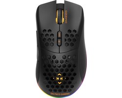 Deltaco DM220 Draadloze Gaming Muis – Lichtgewicht – RGB – 6400 DPI – Zwart