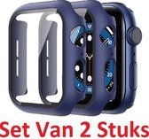 Full Cover Tempered Glass Screen Protector Case Bumper Hoesje Geschikt Voor Apple Watch Series 7 45mm  - iWatch 45 MM Beschermkap Beschermhoes Screenprotector Beschermer Hoes -  36