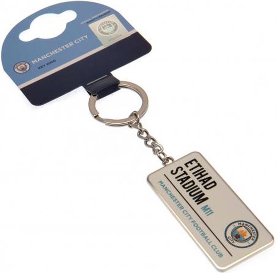 Porte-clés Manchester City – Acier Inoxydable, Officiel, Neuf