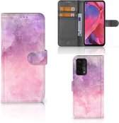 Telefoonhoesje OPPO A54 5G | A74 5G | A93 5G Flipcase Pink Purple Paint