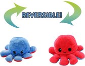Mood Octopus Knuffel - Enso Gems® - Knuffel - Mood Octopus - Mood Knuffel - Omkeerbaar- TikTok Knuffel - 20 cm - (rood/blauw)