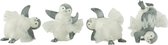 J-Line Pinguin Poly Wit/Grijs Assortiment Van 4