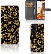 Telefoonhoesje Xiaomi 11T | 11T Pro Bookcase Cadeau voor Oma Gouden Bloemen