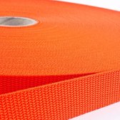 10 meter Tassenband / Parachuteband - 20mm breed - Oranje - Polypropyleen - 1,5mm dik