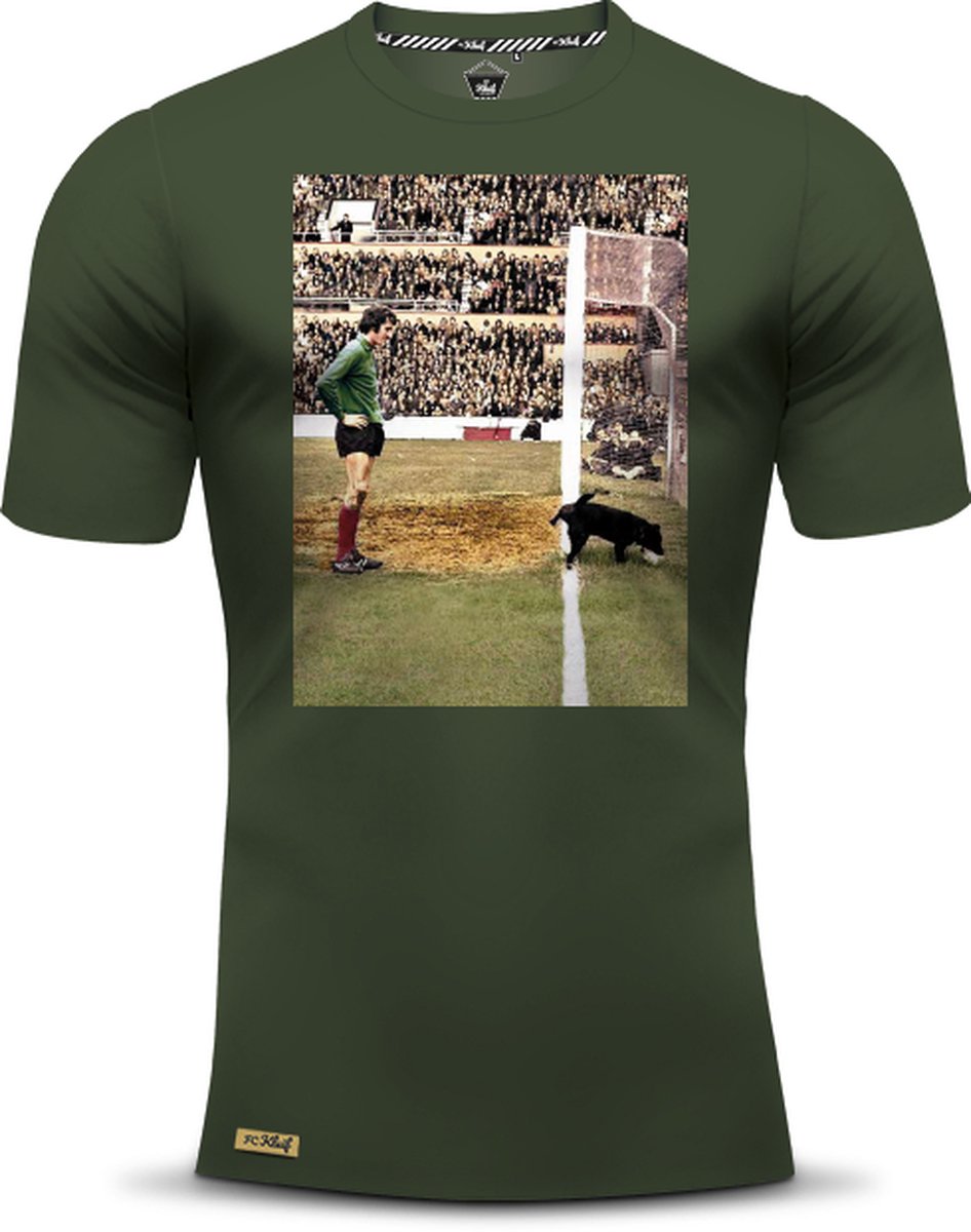 FC Kluif 'Onder de lat' t-shirt groen - Maat S / Small - Heren lifestyle shirt - Goalkeeper shirt