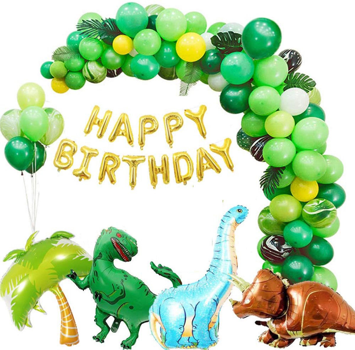 Ballonnenboog Dino - 101 ballonnen - incl. ophanghaakjes - Dinosaurus boog - Jungle - BIEK20 - Ballonboog - Verjaardag versiering - Feestartikel - Kinderfeest- Party decoratie - - BIEK20