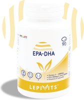 EPA-DHA FORTE | 90 capsules | Visolie Geconcentreerd in Omega 3 + Vitamine E | Normale Hersen- en Hartfunctie | Gecertificeerd VRIJ VAN ZWARE METALEN | Gemaakt in België | LEPIVITS
