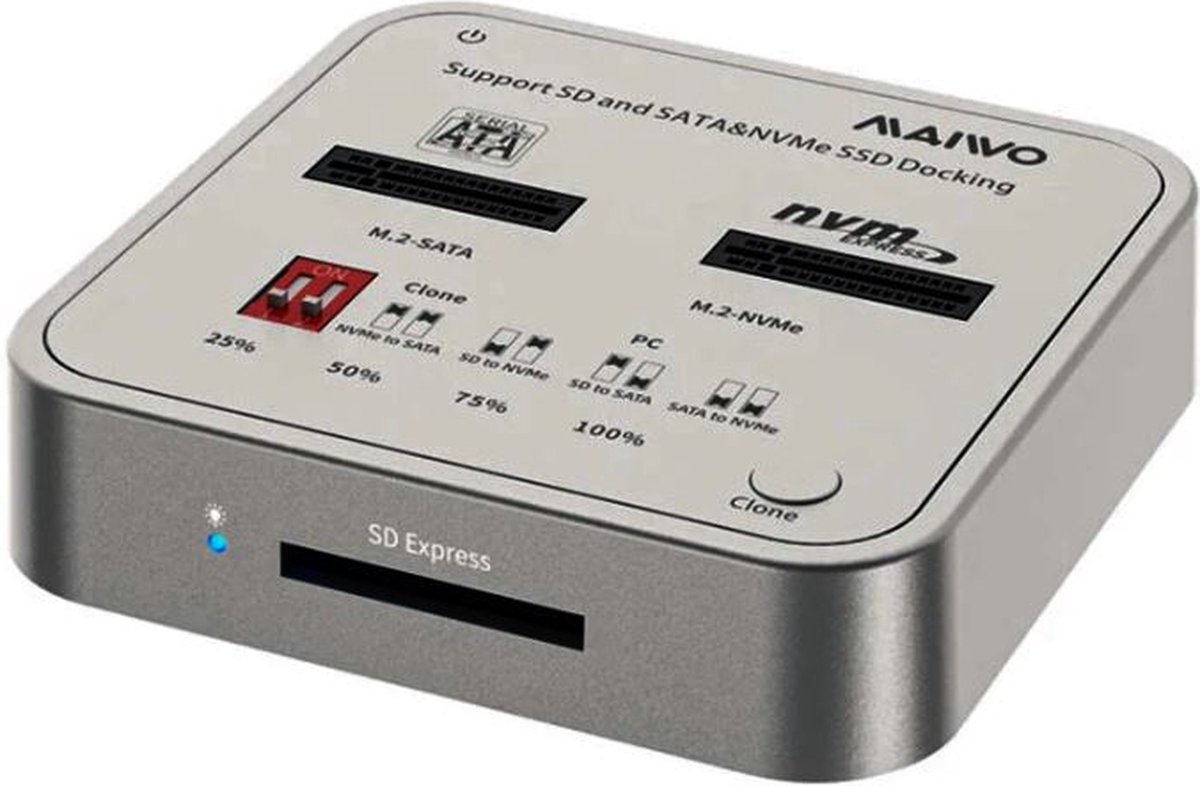 Station d'accueil Maiwo K3016CL SATA et SSD NVMe - USB 3.1 Gen2 - M-Key et  B+M Key 