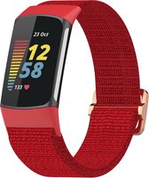 Charge 5 nylon sport band - rood - Geschikt voor Fitbit