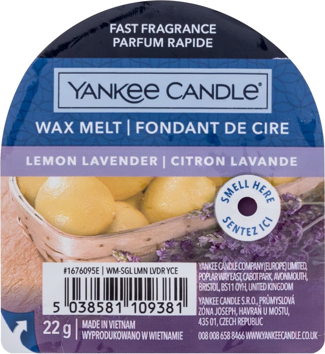 Yankee Candle - Lemon Lavender - Wax Melt - 8 branduren