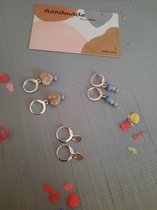 By_Evelien Prachtige minimalistische zilver oorbellen set 3 hartje kraaltjes grijs meiden dames feestdagen