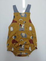 k&b - baby unisex jumpsuit mouwloos romper geel - babykleding - Maat  86 -