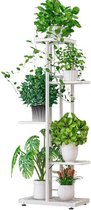 Pixie Plant Plantenrek - 5 Laags Planten Etagère - Stijlvol - Decoratieve Plantenhouder - voor Binnen en Buiten - 43 x 22 x 98 cm - Wit