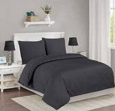 The Linen Collection - Dekbedovertrekset - Katoensatijn - Donker grijs - 200x220 - 250 Thread Count