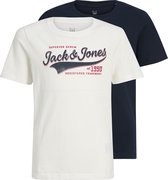 JACK&JONES JUNIOR JJELOGO TEE SS O-NECK 2COL 21/22 2 PKJNR Jongens T-shirt - Maat 176