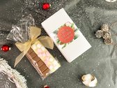 Thee cadeaupakket - Kerst thee Giftbag - Losse kerstthee - Witte chocoladereep met marshmellows - Melk chocoladereep met kruidnoten
