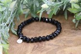 Bubbels Sieraden crystal armband black - zwart - Maat one size - F65