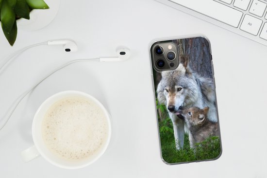Coque iPhone 13 Pro - Loup - Mousse - Forêt - Chiot - Siliconen