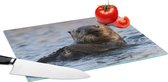 Glazen Snijplank - 39x28 - Dieren - Otter - Zwemmen - Snijplanken Glas
