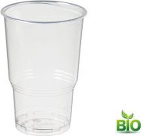 BIO Plastic bekers wegwerp 80 stuks - Biologisch afbreekbaar - Drinkbeker  PLA 250ml... | bol.com