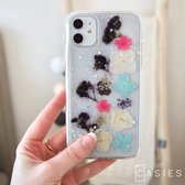 Casies Apple iPhone 11 gedroogde bloemen hoesje - Dried flower case - Soft case TPU droogbloemen - transparant