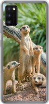Geschikt voor Samsung Galaxy A41 hoesje - Stokstaartjes - Familie - Dieren - Siliconen Telefoonhoesje