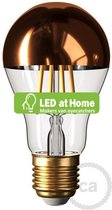 LEDatHOME - Koperen halve bol Drop A60 LED lamp 7W E27 2700K Dimbaar