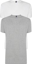 ALAN RED T-shirts Derby (2-pack) - O-hals - wit en grijs melange - Maat: L