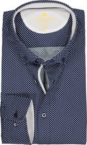 Redmond modern fit overhemd - twill - wit (contrast) - Strijkvriendelijk - Boordmaat: 47/48